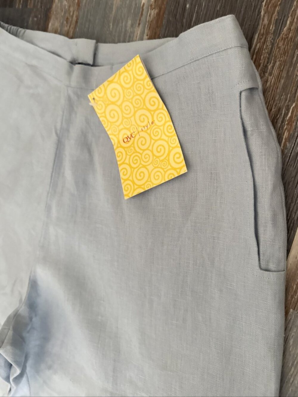 Linea Louis Dell’Olio Blue Linen Pants Wide Leg Womens Large Relaxed Career NEW - Picture 3 of 11